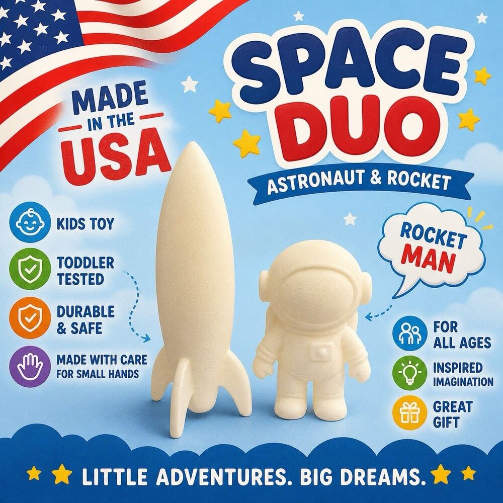 Astronaut & Space Ship / Rocket - Toddler Tested - Play Along Kids Toy USA Made
